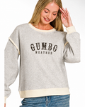 “Gumbo Weather” Fleece contrast Sweatshirt